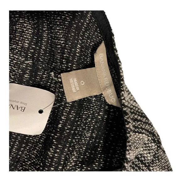 NEW Banana Republic Size 0 Black & White Marled Tweed Sleeveless‎ Dress NWT - Picture 4 of 4